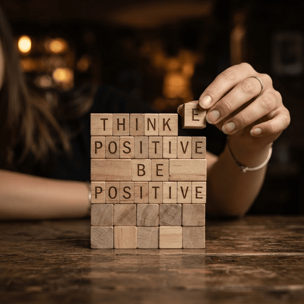 Think Positive Be Positive wooden blocks